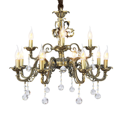 Kosha Chandelier, 12 Lights, Copper, 70×70cm - Italian Bronze