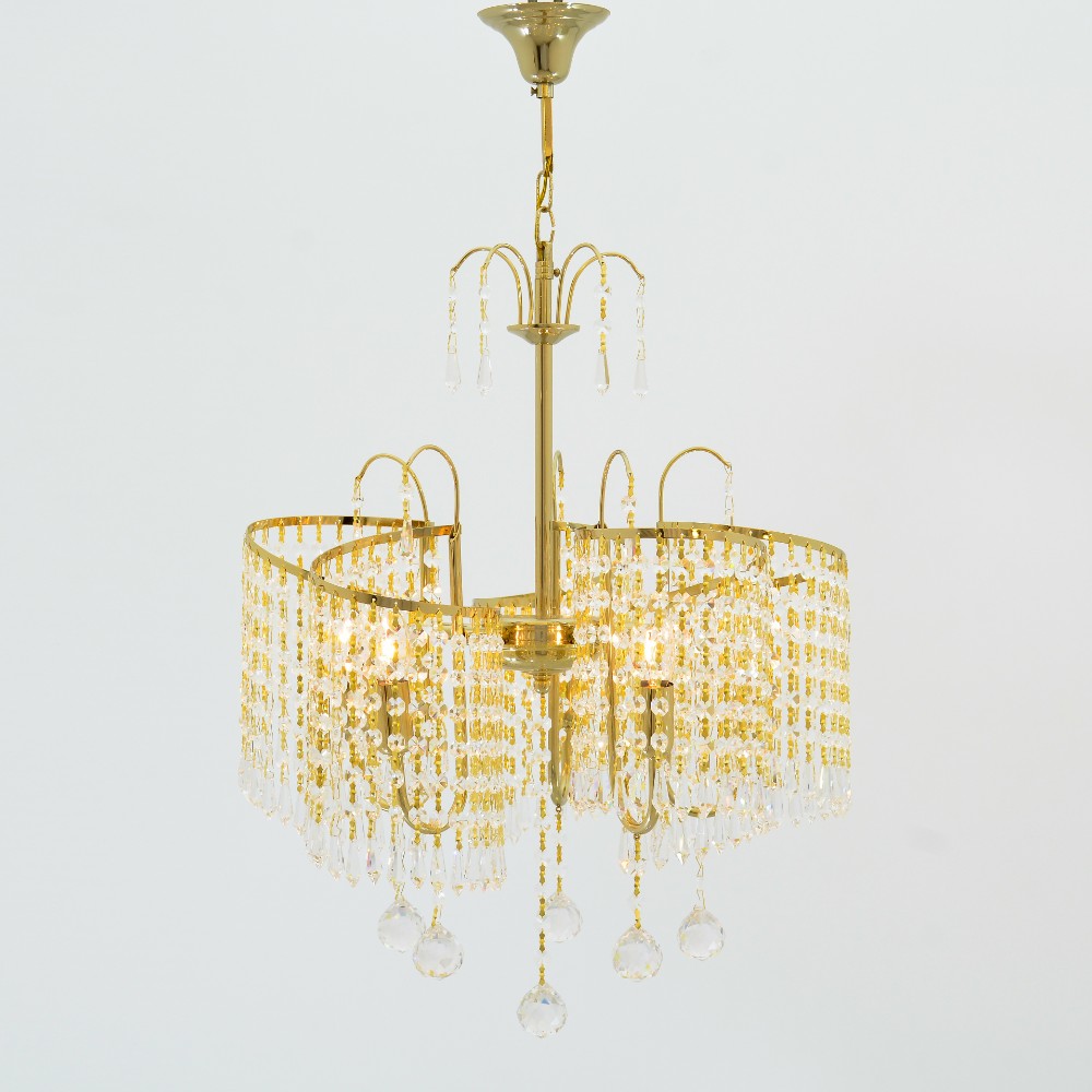 Makinzi Chandelier, 5 Lights, Metal, 50×85cm - Solitaire Gold