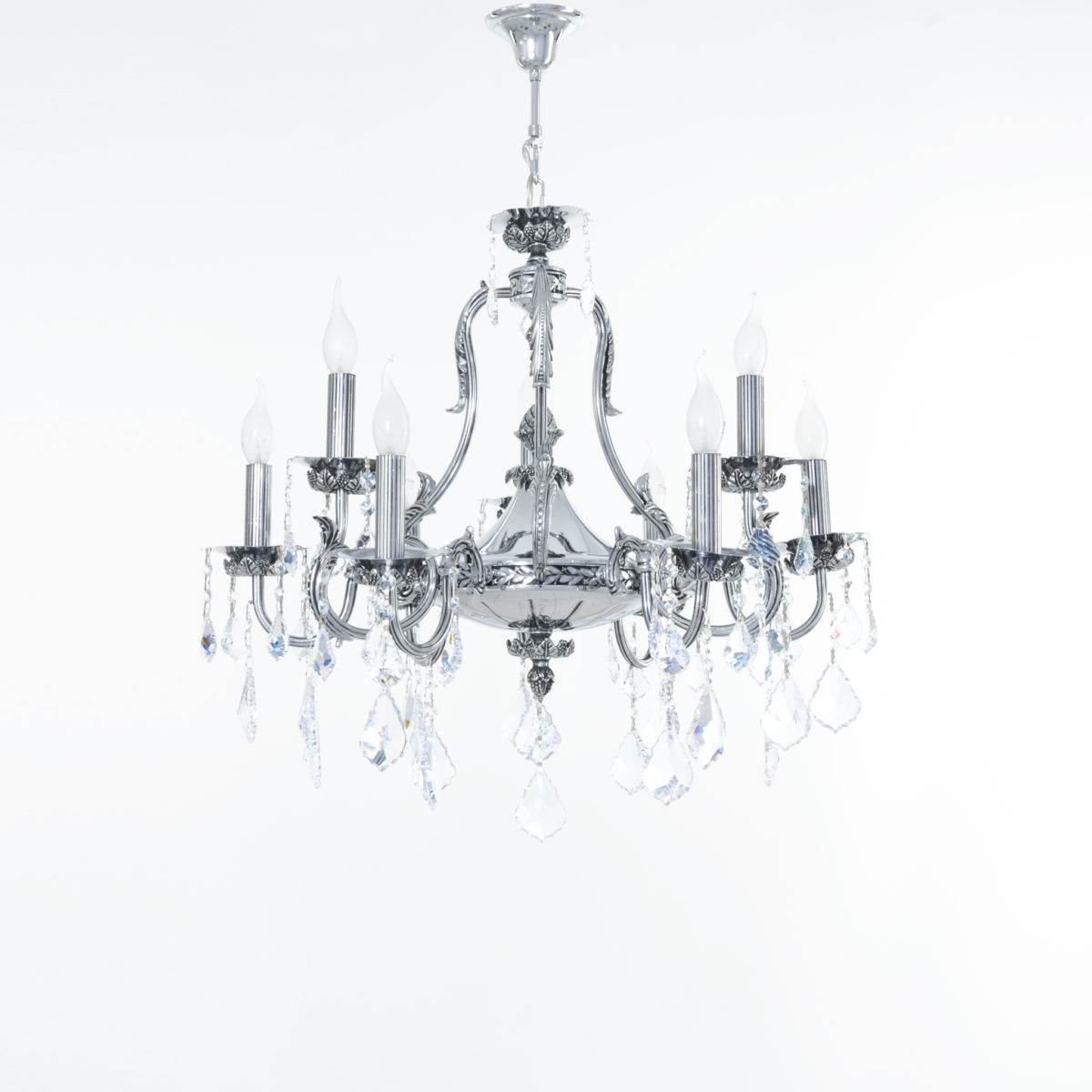 Marina Chandelier, 9 Lights, Metal, 67×90cm - Chrome