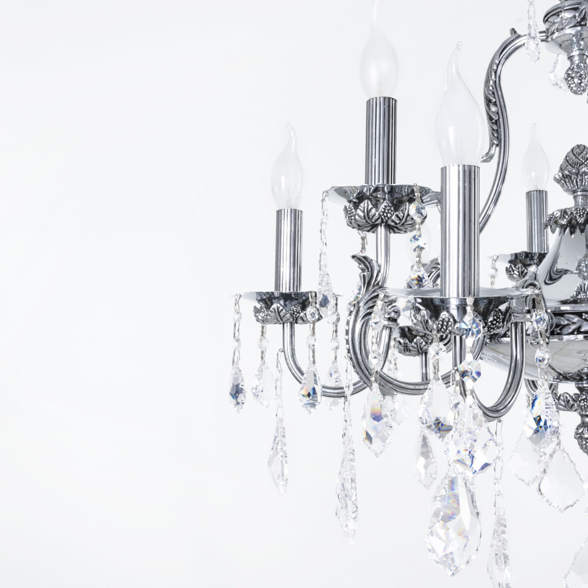 Marina Chandelier, 9 Lights, Metal, 67×90cm - Chrome