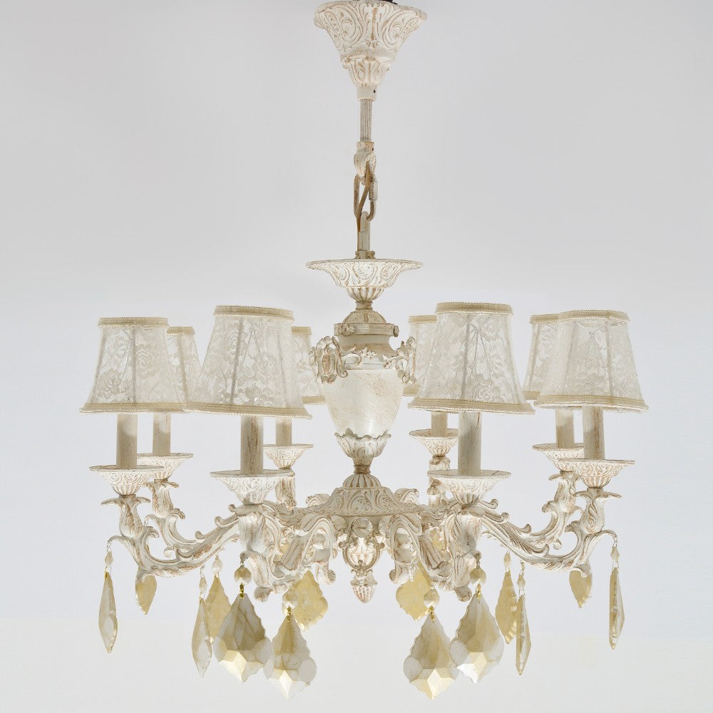 نجفة مارسيليا البيضاء ذات 8 لمبة