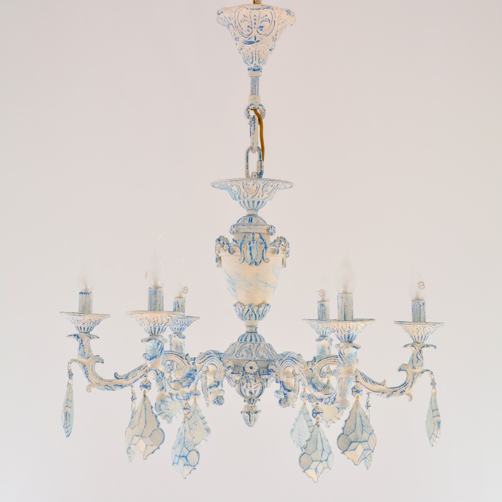 نجفة مارسيليا بستة لمبة بيضاء * زرقاء