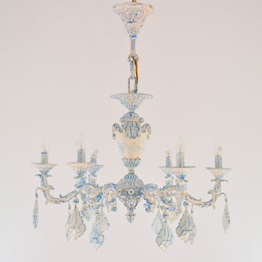 Marseille 6 Lights Whitey * Blue Chandelier