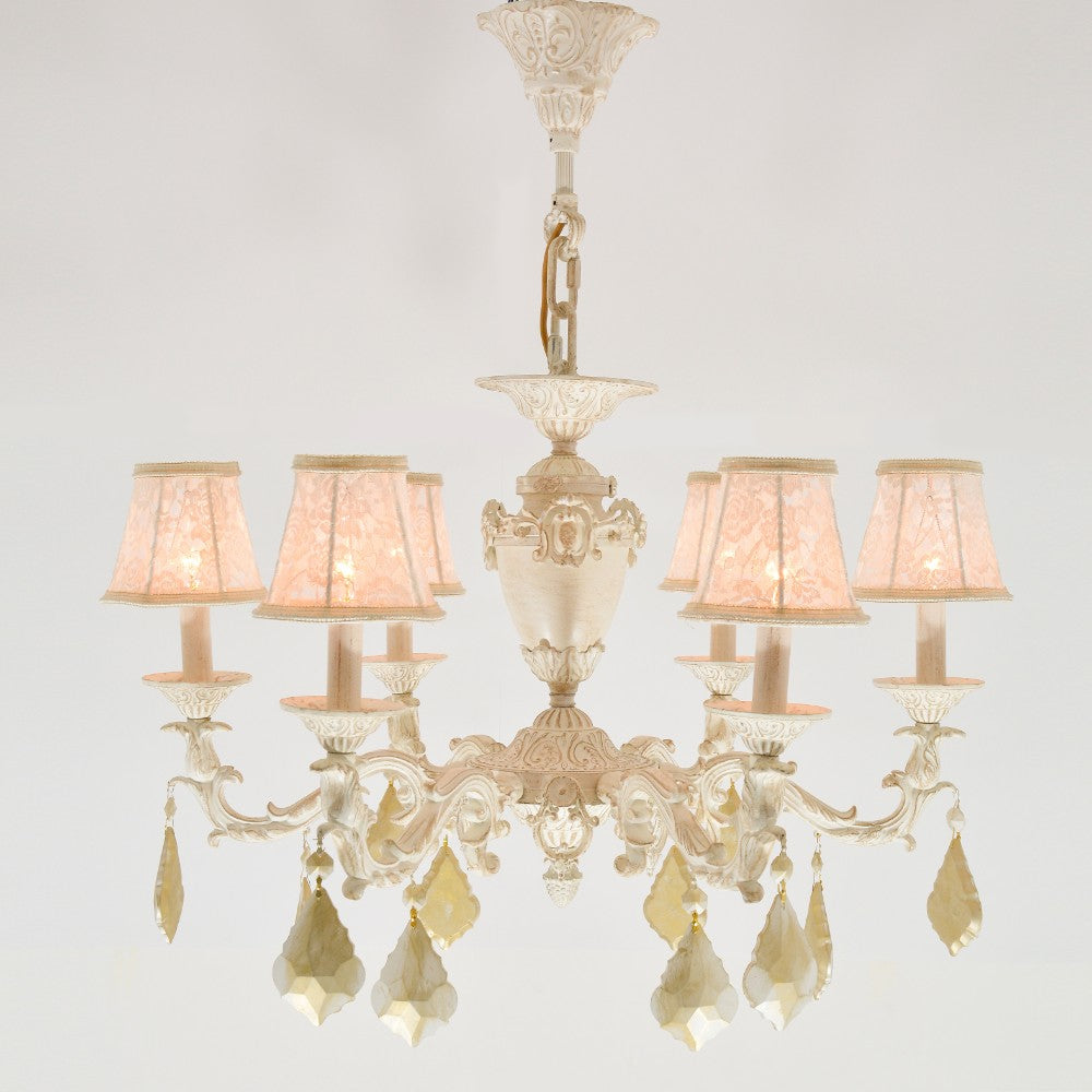 نجفة مارسيليا البيضاء ذات الستة لمبة