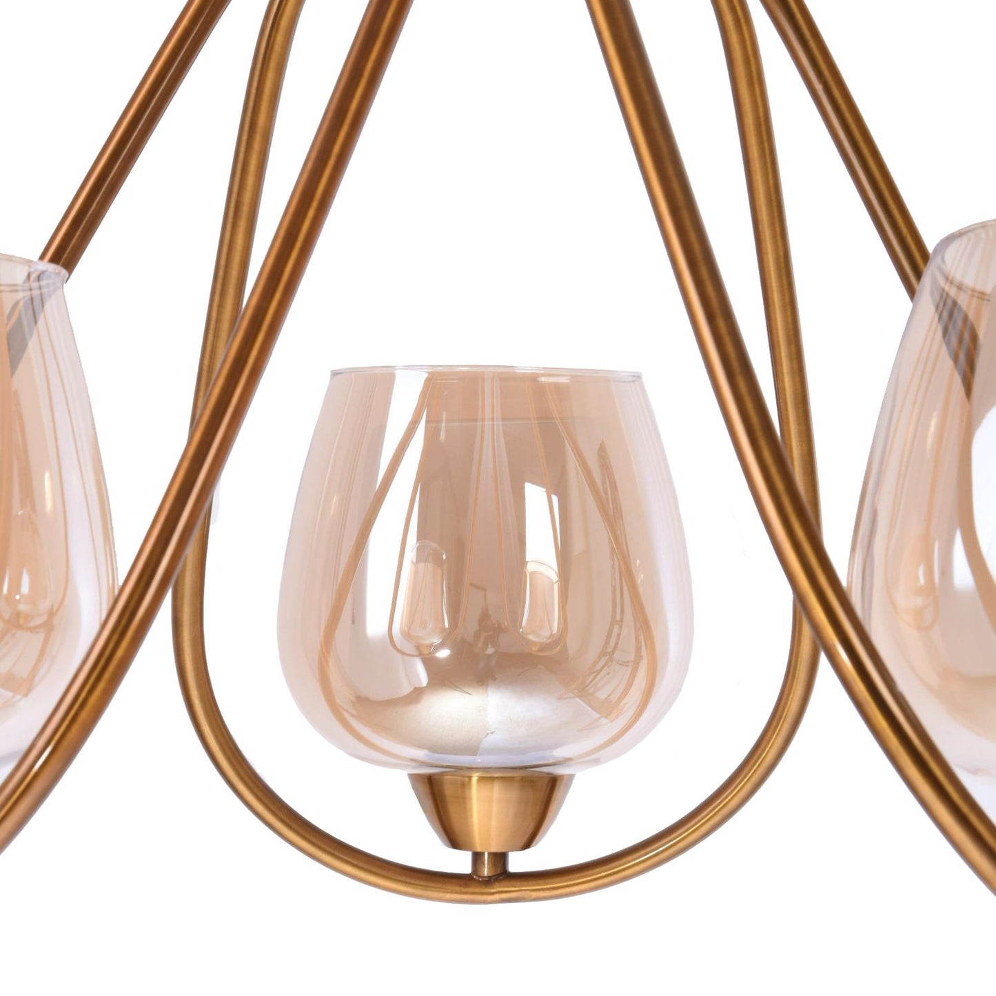 نجفة كورلا، 3 لمبة، ستانلس ستيل، 35×65 سم ذهبي من قنديل مصر - Curla Chandelier, 3 Lights, Stainless Steel, 35×65cm, Gold|Kandil Egypt