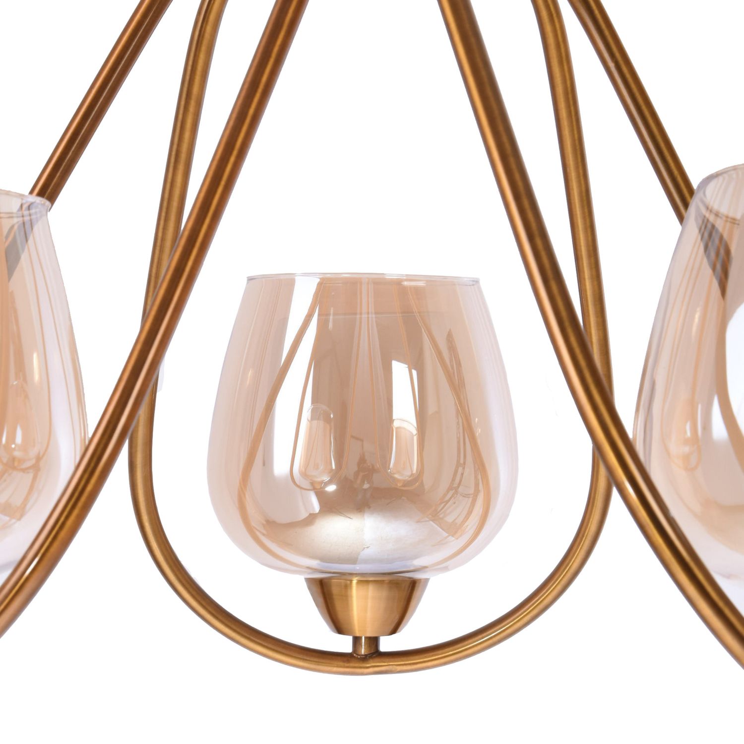 نجفة كورلا، 3 لمبة، ستانلس ستيل، 35×65 سم ذهبي من قنديل مصر - Curla Chandelier, 3 Lights, Stainless Steel, 35×65cm, Gold|Kandil Egypt