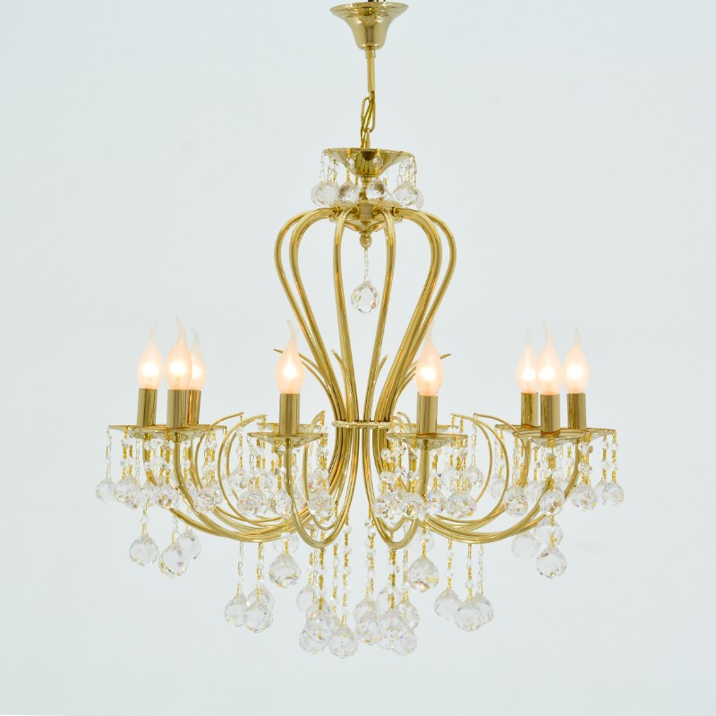 Kora Chandelier, 10 Lights, Metal, 69×87cm - Gold