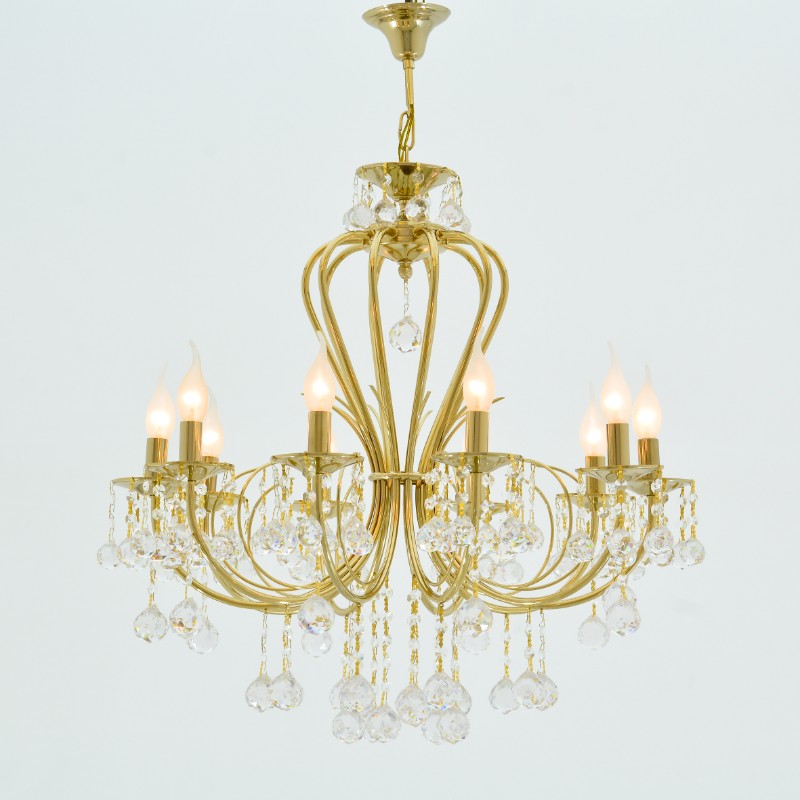 Kora Chandelier, 10 Lights, Metal, 69×87cm - Gold