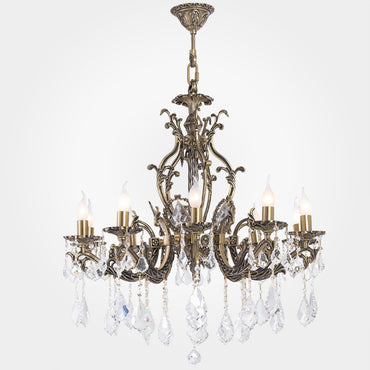 Roma Chandelier, 10 Lights, Copper, 75×105cm - Italian Bronze