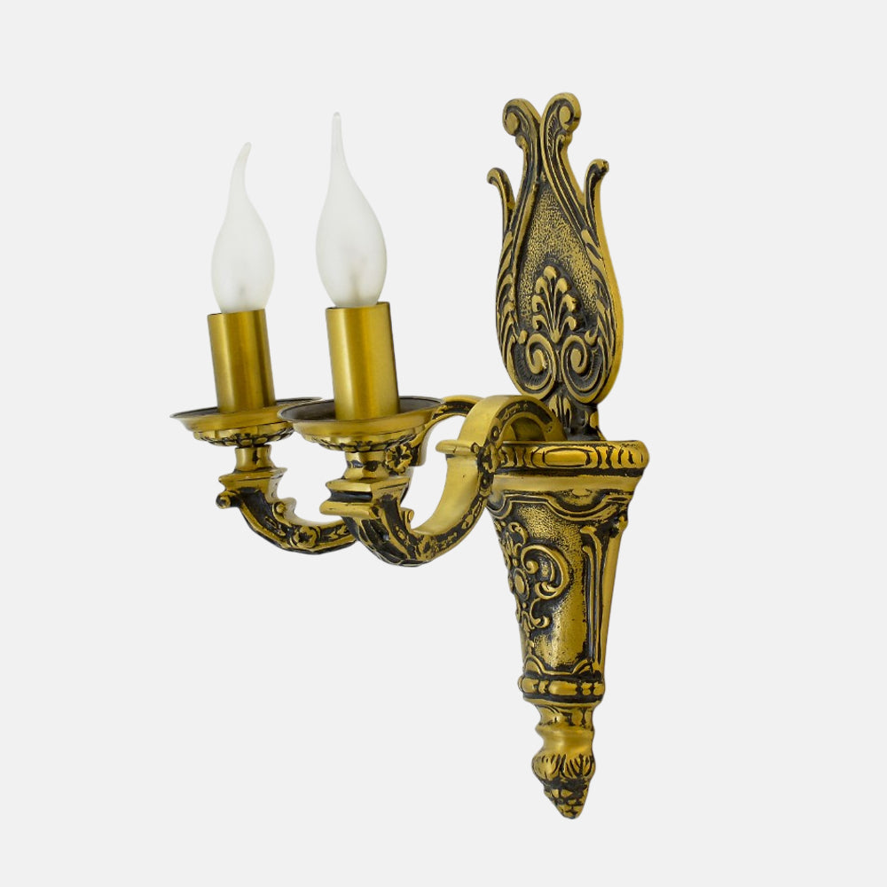 Belgian 2 Bulb Bronze Wall lamp