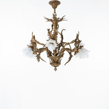 نجفة كالا، 8 لمبة، نحاس، 85×95 سم انتيك من قنديل مصر - Calla Chandelier, 8 Lights, Copper, 85×95cm, Antique|Kandil Egypt