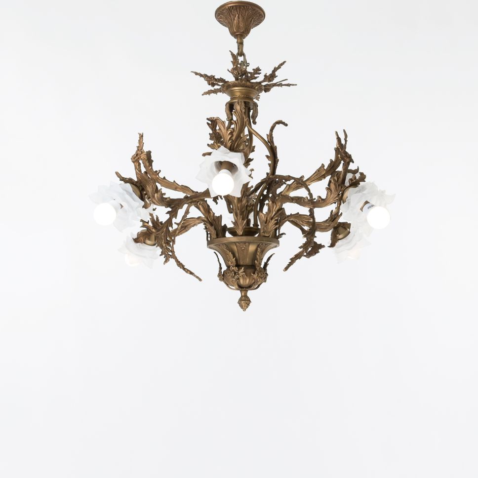 نجفة كالا، 8 لمبة، نحاس، 85×95 سم انتيك من قنديل مصر - Calla Chandelier, 8 Lights, Copper, 85×95cm, Antique|Kandil Egypt