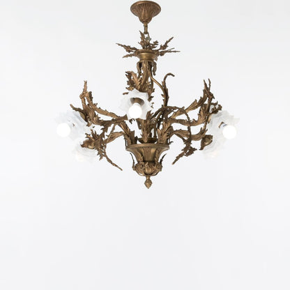 نجفة كالا، 8 لمبة، نحاس، 85×95 سم انتيك من قنديل مصر - Calla Chandelier, 8 Lights, Copper, 85×95cm, Antique|Kandil Egypt