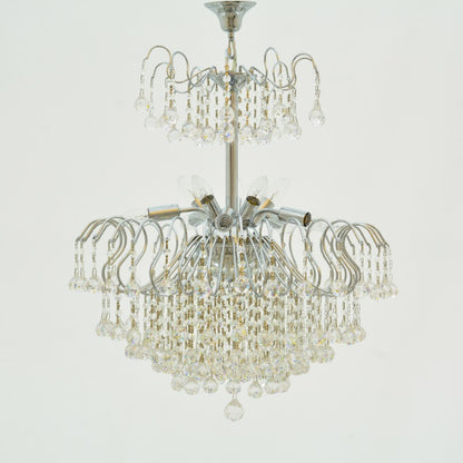 نجفة كاترينا، 10 مصابيح، معدن، 65×83 سم - فضي