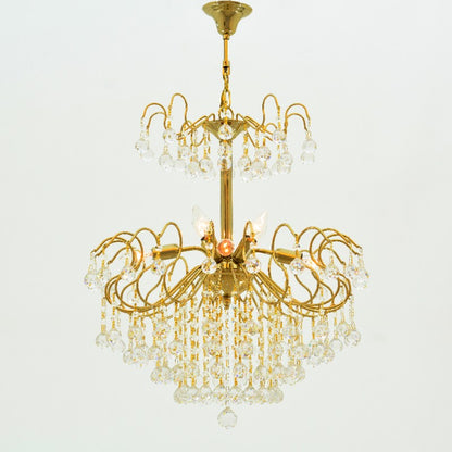 نجفة كاترينا، 8 مصابيح، معدن، 60×80 سم - سوليتير ذهبي