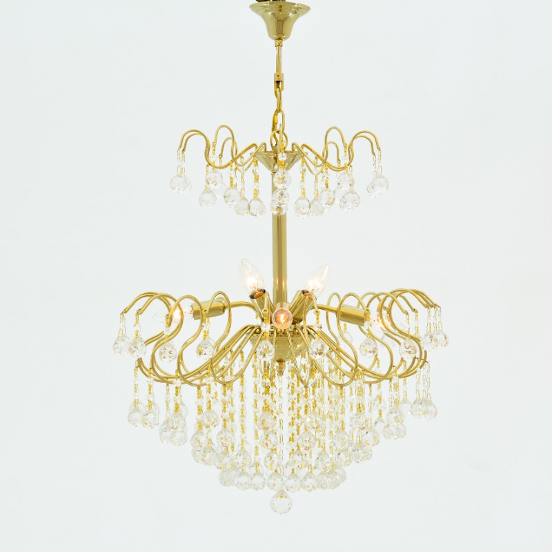 نجفة كاترينا، 8 مصابيح، معدن، 60×80 سم - سوليتير ذهبي