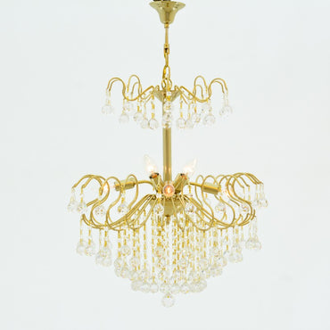 نجفة كاترينا، 8 مصابيح، معدن، 60×80 سم - سوليتير ذهبي