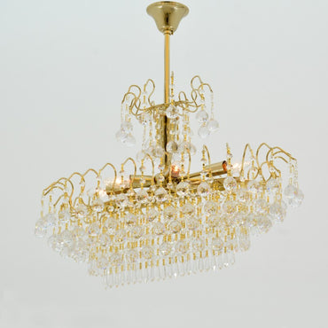 نجفة بيضاوية، 6 مصابيح، معدنية، 65×70 سم - سوليتير جولد