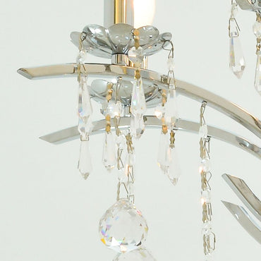 نجفة بنفسجية، 8 مصابيح، معدنية، 60×62 سم ​​- كروم