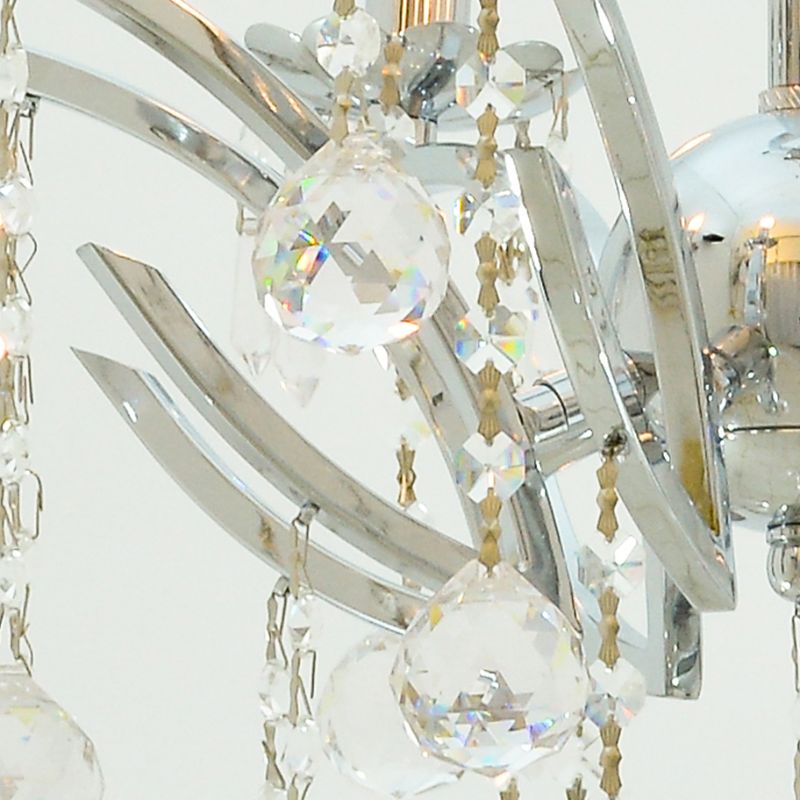 نجفة بنفسجية، 8 مصابيح، معدنية، 60×62 سم ​​- كروم