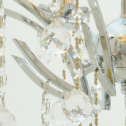 نجفة بنفسجية، 8 مصابيح، معدنية، 60×62 سم ​​- كروم