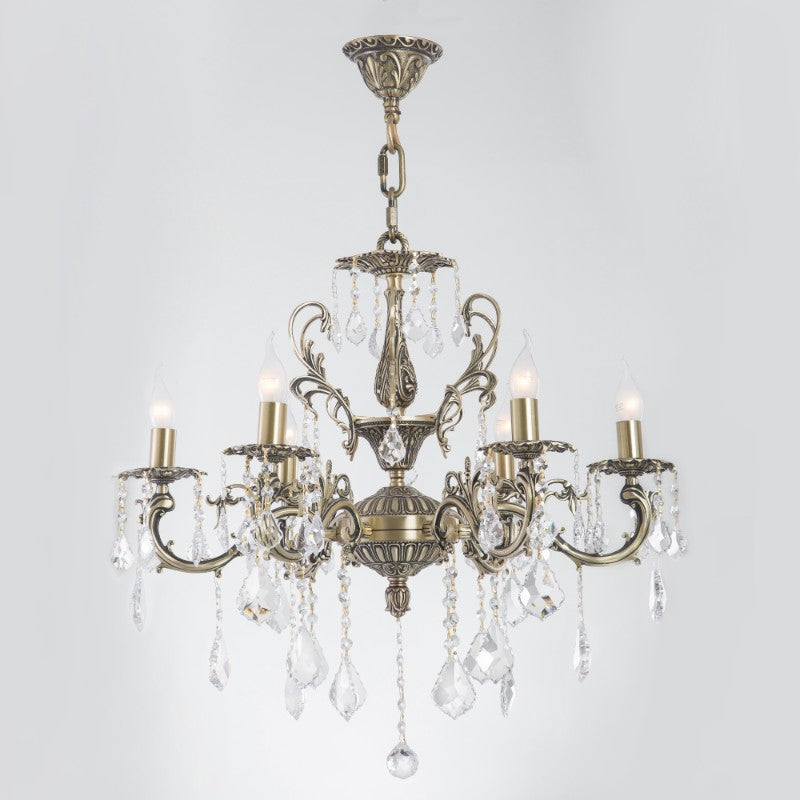 نجفة فيكتوريا، 6 مصابيح، نحاس، 72×95 سم - برونز إيطالي