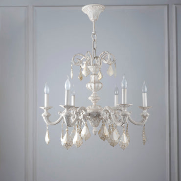 Feras Chandelier, 6 Lights, Aluminum, 75×90cm - Whitey
