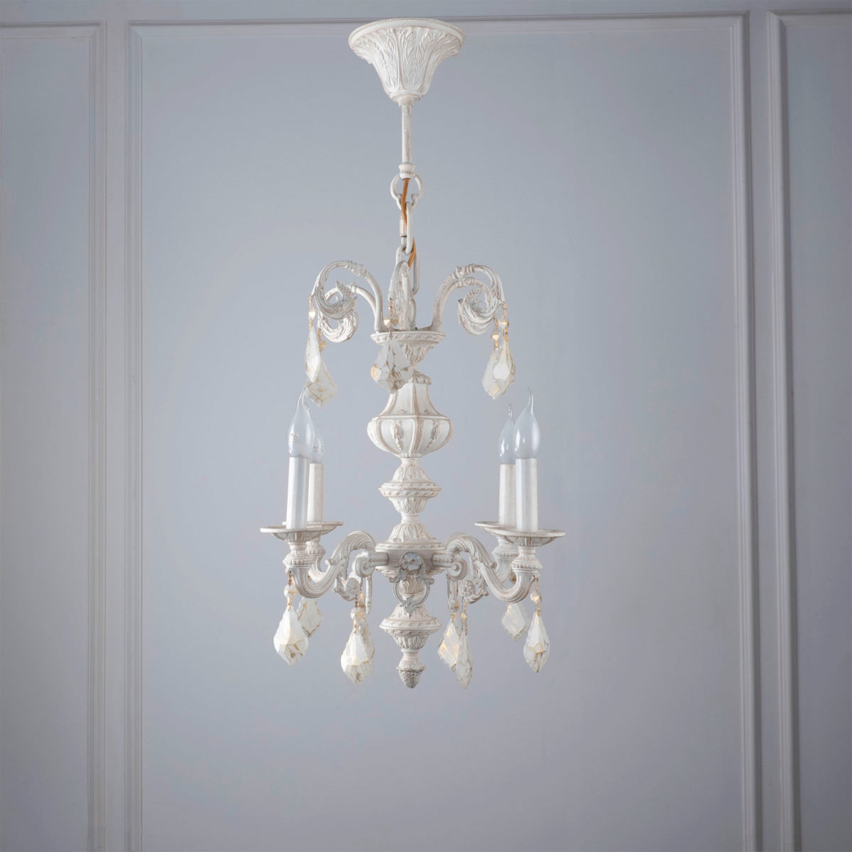 Feras Chandelier, 4 Lights, Aluminum, 50×80cm - Whitey