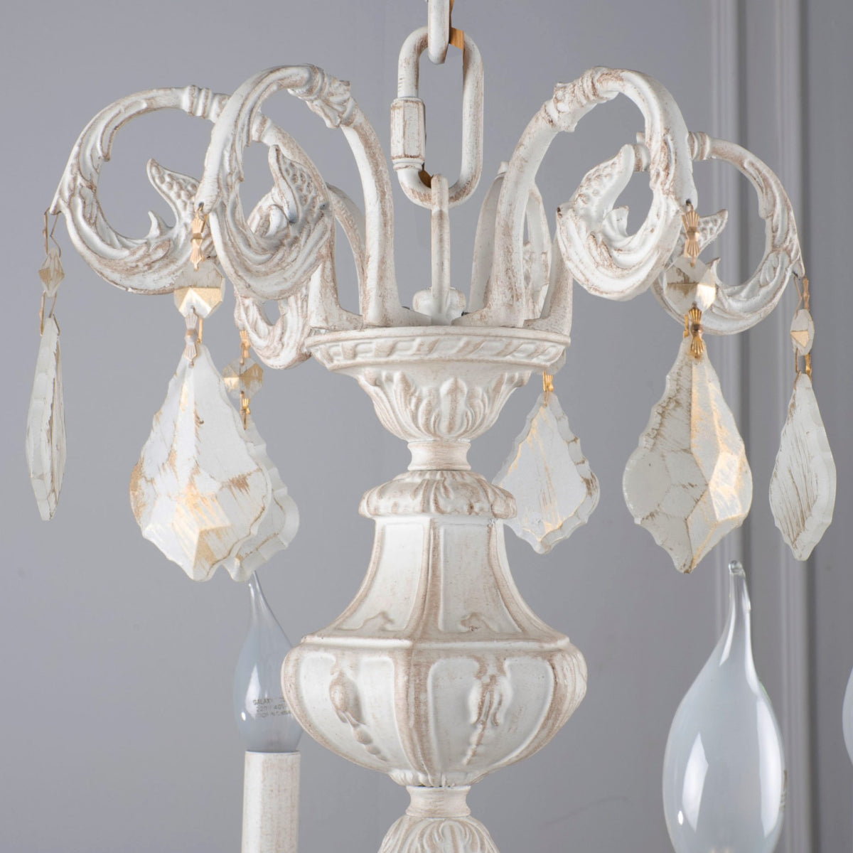 Feras Chandelier, 4 Lights, Aluminum, 50×80cm - Whitey