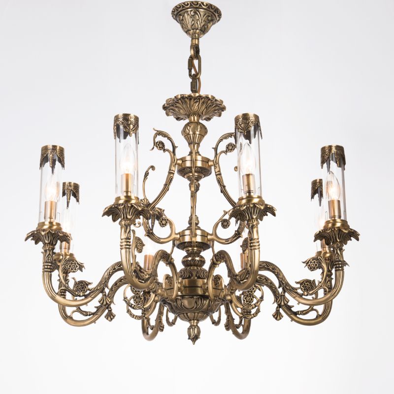 Nova Chandelier, 8 Lights, Copper, 80×80cm - Italian Bronze