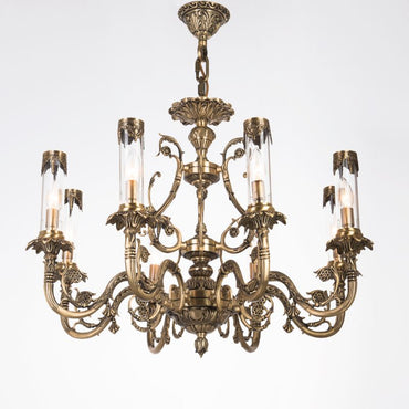 Nova Chandelier, 8 Lights, Copper, 80×80cm - Italian Bronze