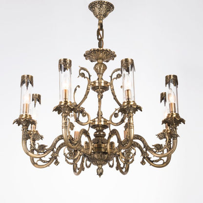 Nova Chandelier, 8 Lights, Copper, 80×80cm - Italian Bronze