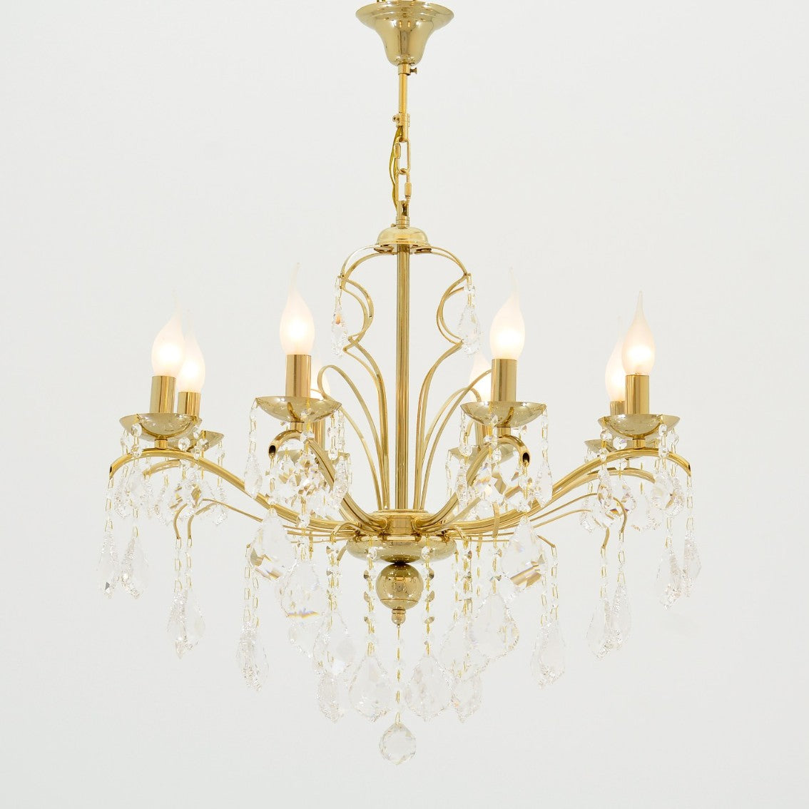 Vashti Chandelier, 8 Lights, Metal, 65×80cm - Solitaire Gold