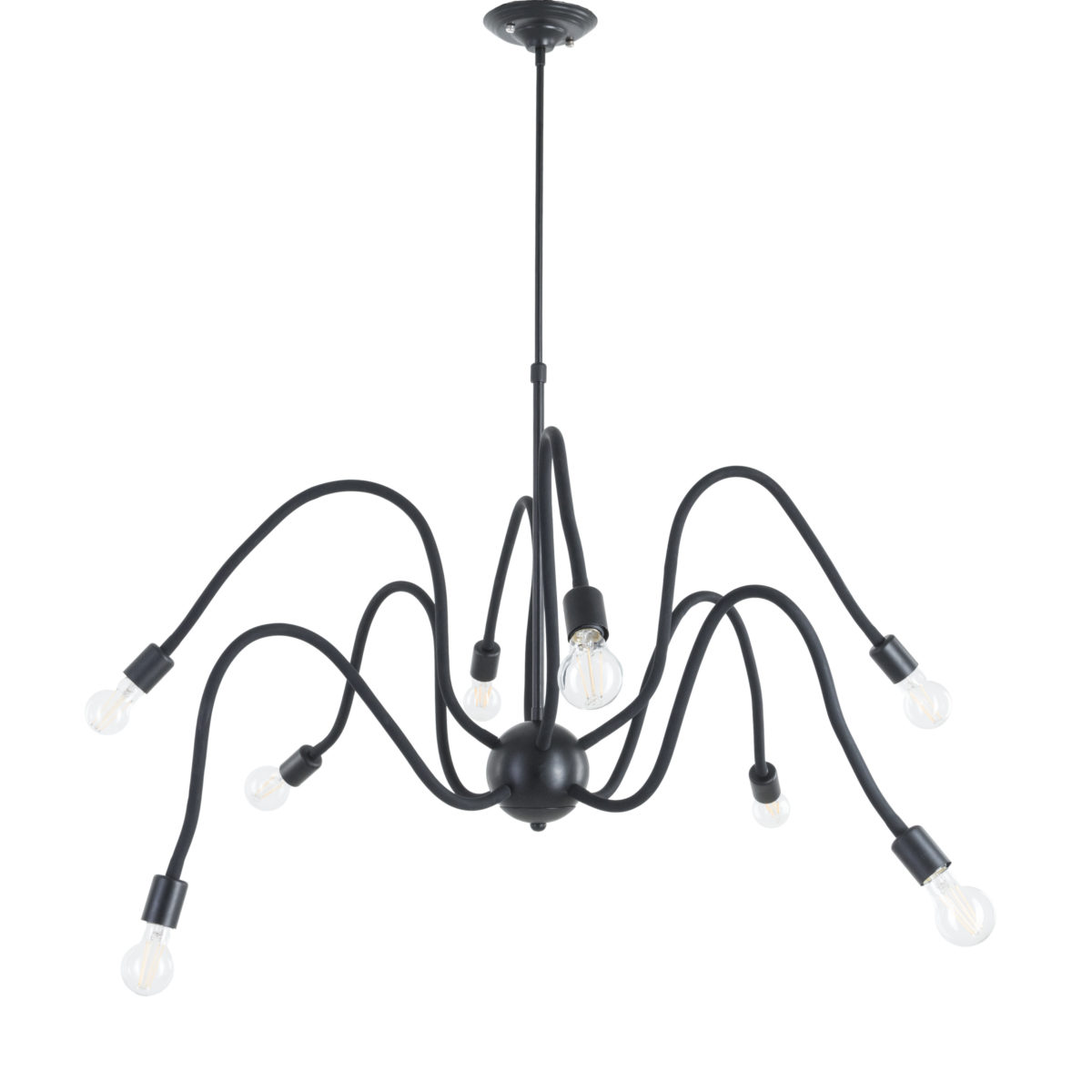 نجفة سبايدر 8 أضواء سوداء