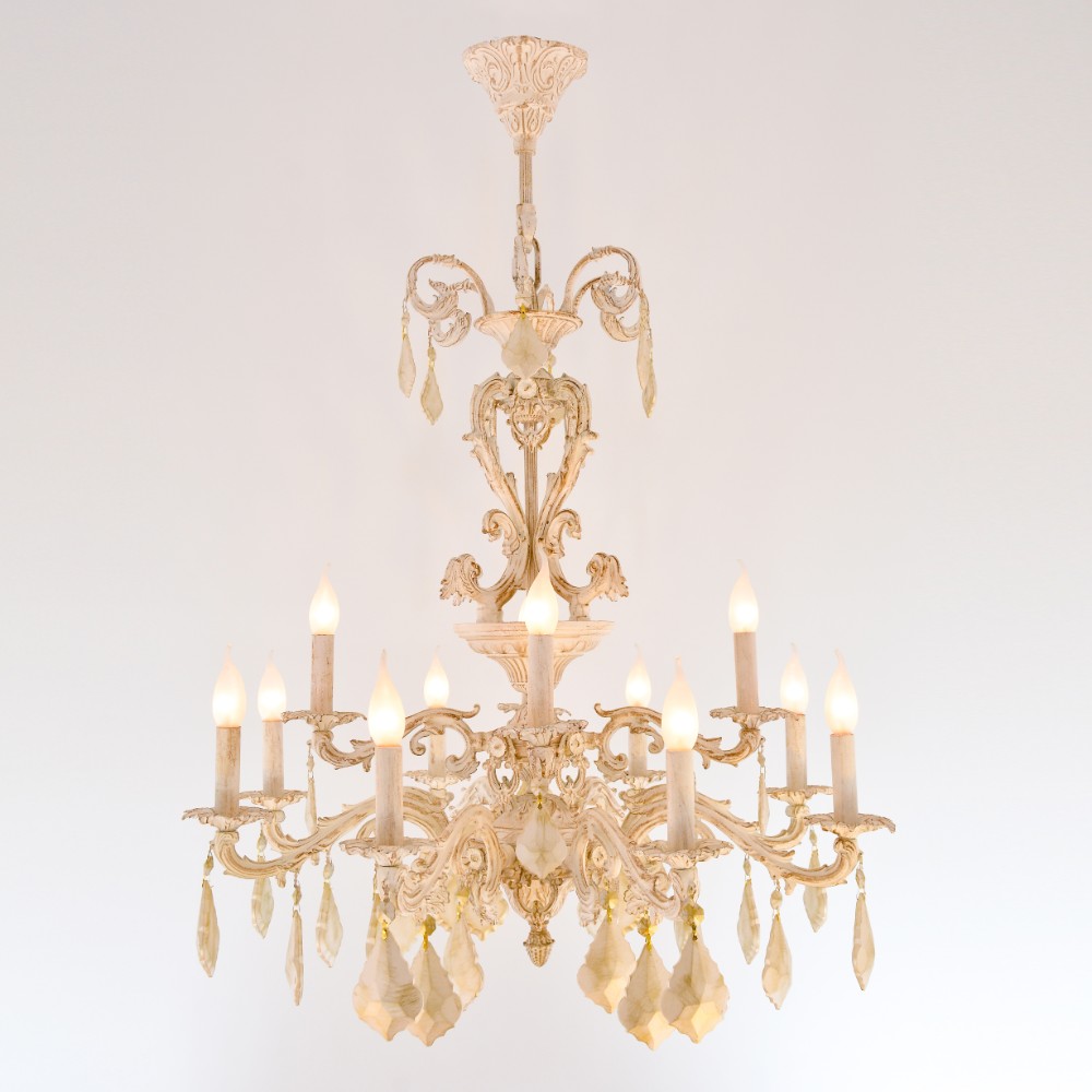 Turkey Chandelier, 12 Lights, Aluminum, 90×115cm - Whitey