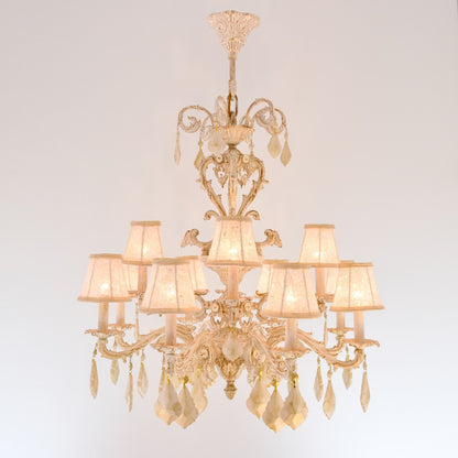 Turkey Chandelier, 12 Lights, Aluminum, 90×115cm - Whitey