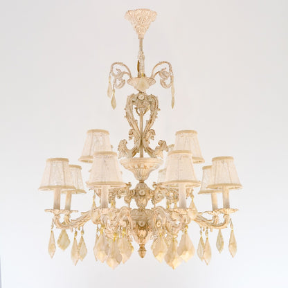 Turkey Chandelier, 12 Lights, Aluminum, 90×115cm - Whitey