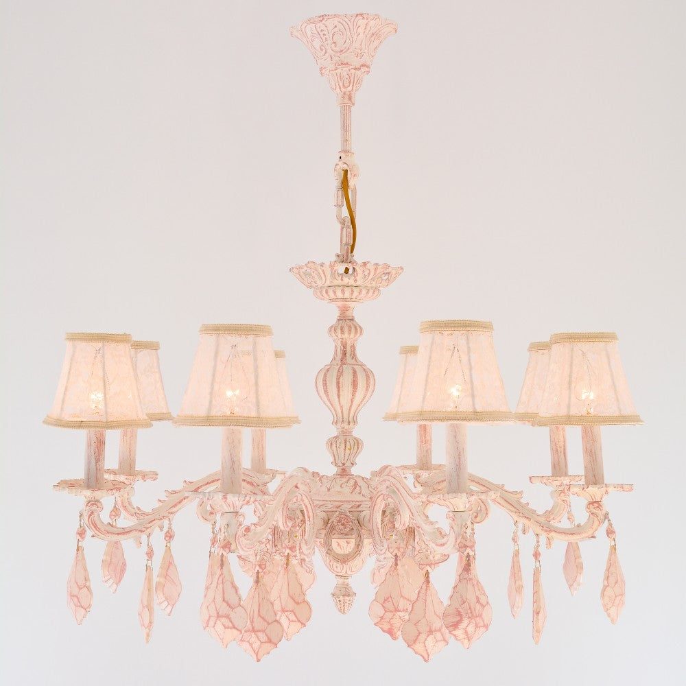 Turkey Comb 8 Lights Whitey Rose Chandelier