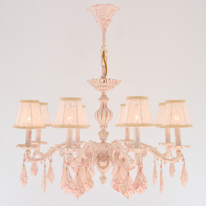 Turkey Comb 8 Lights Whitey Rose Chandelier