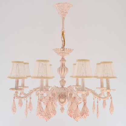 Turkey Comb 8 Lights Whitey Rose Chandelier