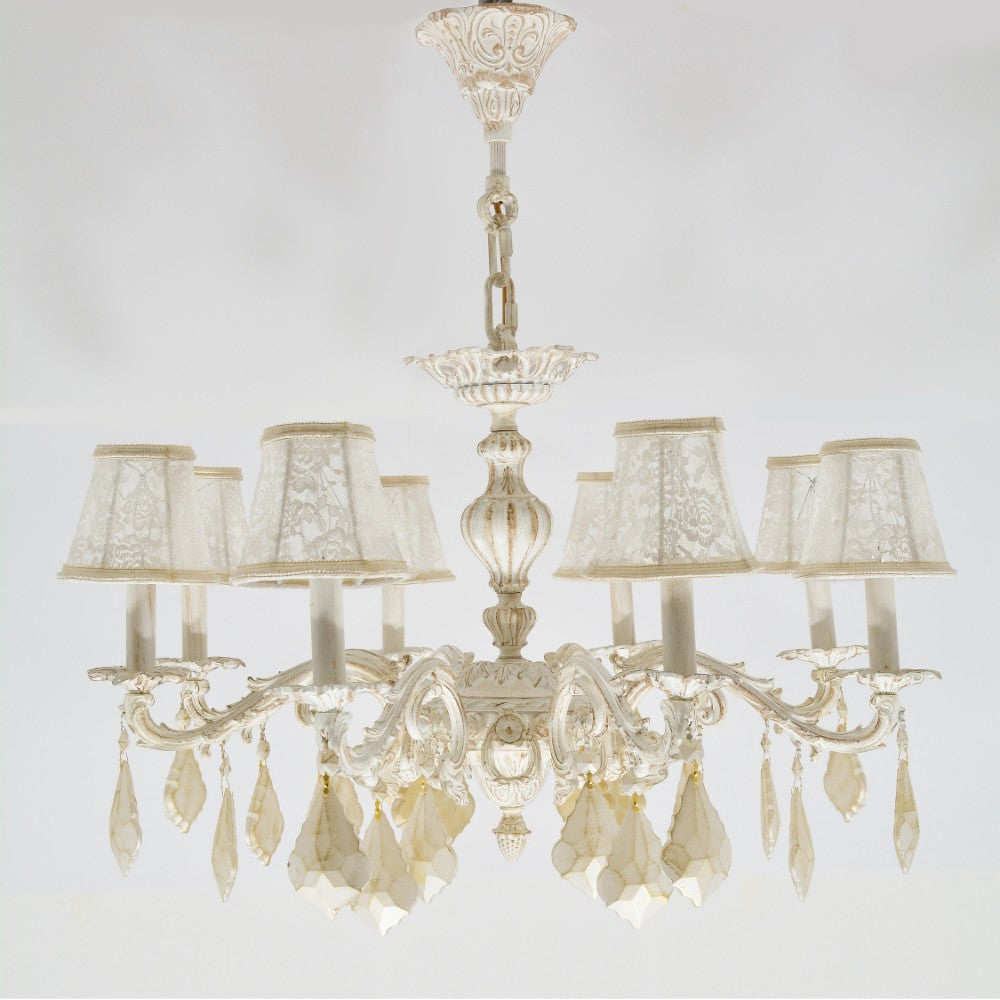 نجفة بيضاء نقية بثمانية لمبة