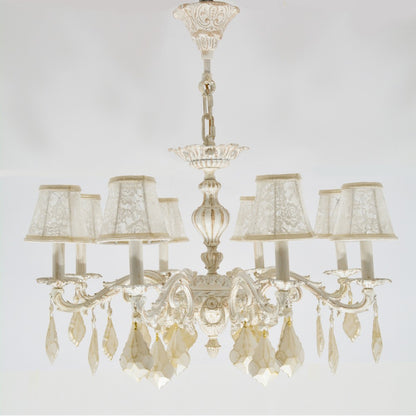 نجفة بيضاء نقية بثمانية لمبة