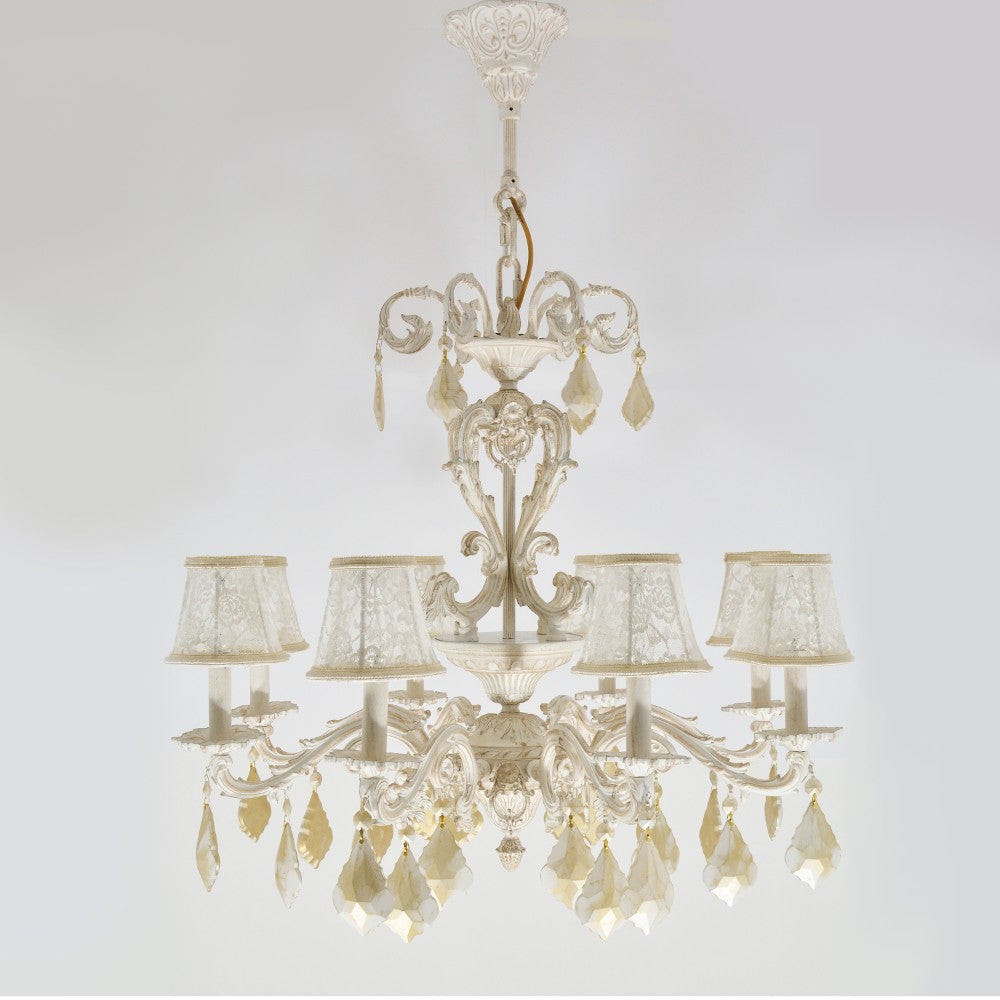 Shine Chandelier, 8 Lights, Aluminum, 85×110cm - Whitey