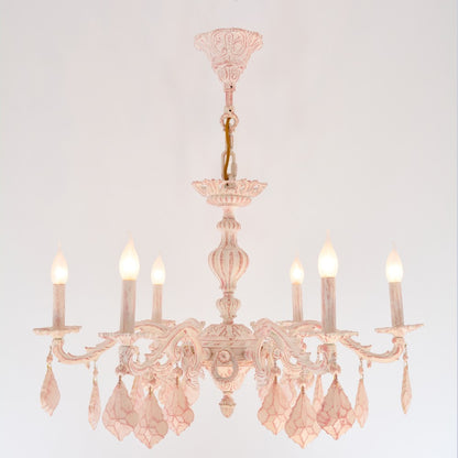 Turkey Comb 6 Lights Whitey Rose Chandelier