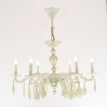 Turkey Comb 6 Lights Whitey Turquoise Chandelier