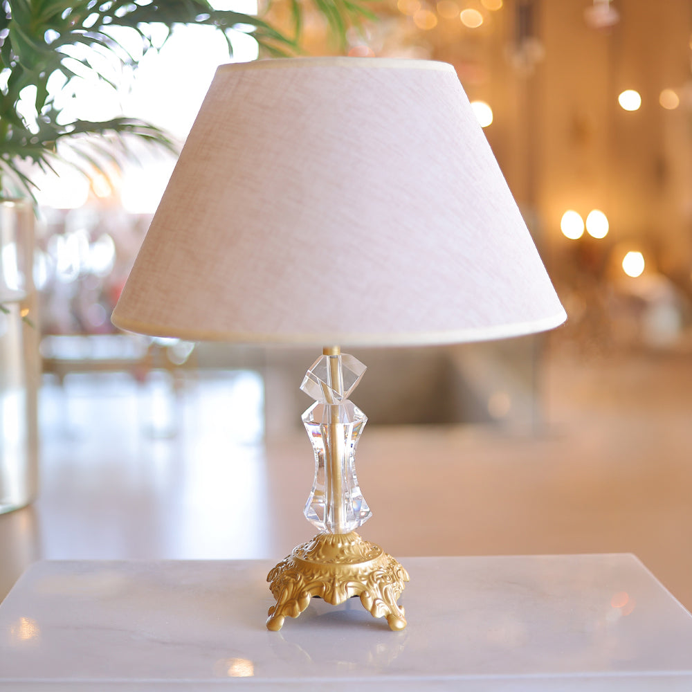 Table Lamp, 1 Lights, Crystal Metal Gold - أباجورة، 1 لمبة، معدن كريستال ذهبي