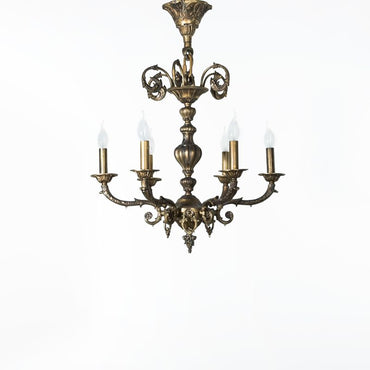 Turkey Chandelier, 6 Lights, Copper, 65×70cm - Antique