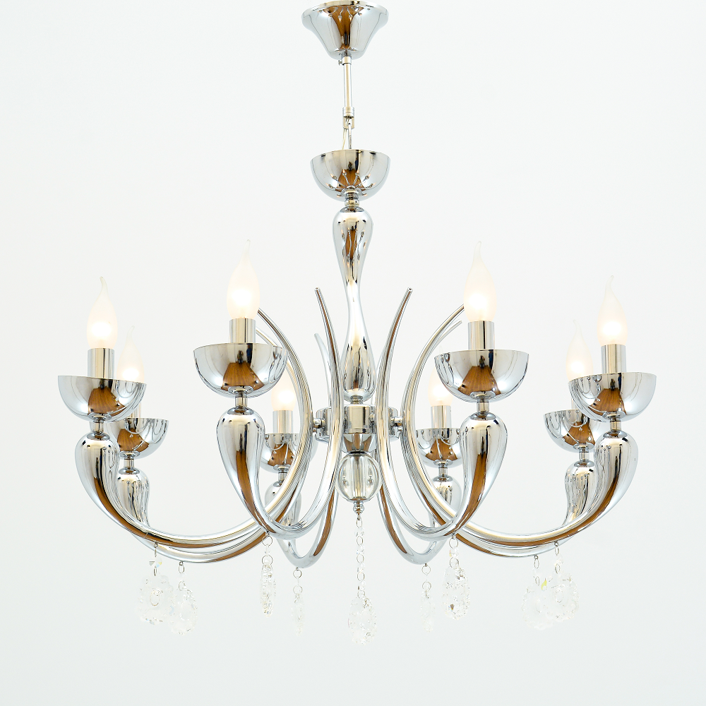 Bowl 8 Lights Chrome Chandelier