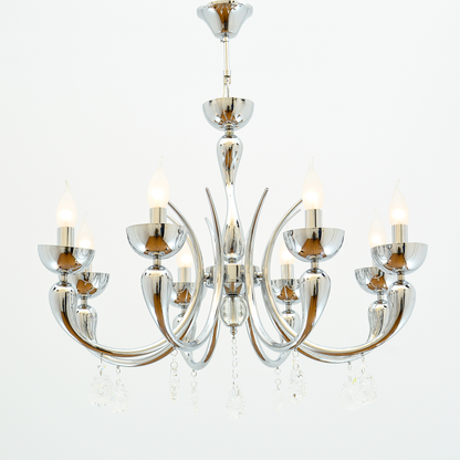 Bowl 8 Lights Chrome Chandelier