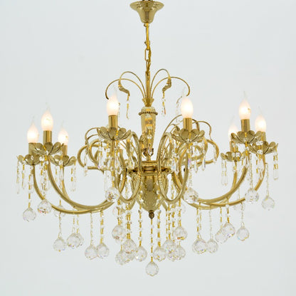 Chandelier 10 Lamps Sondos Solitaire Gold